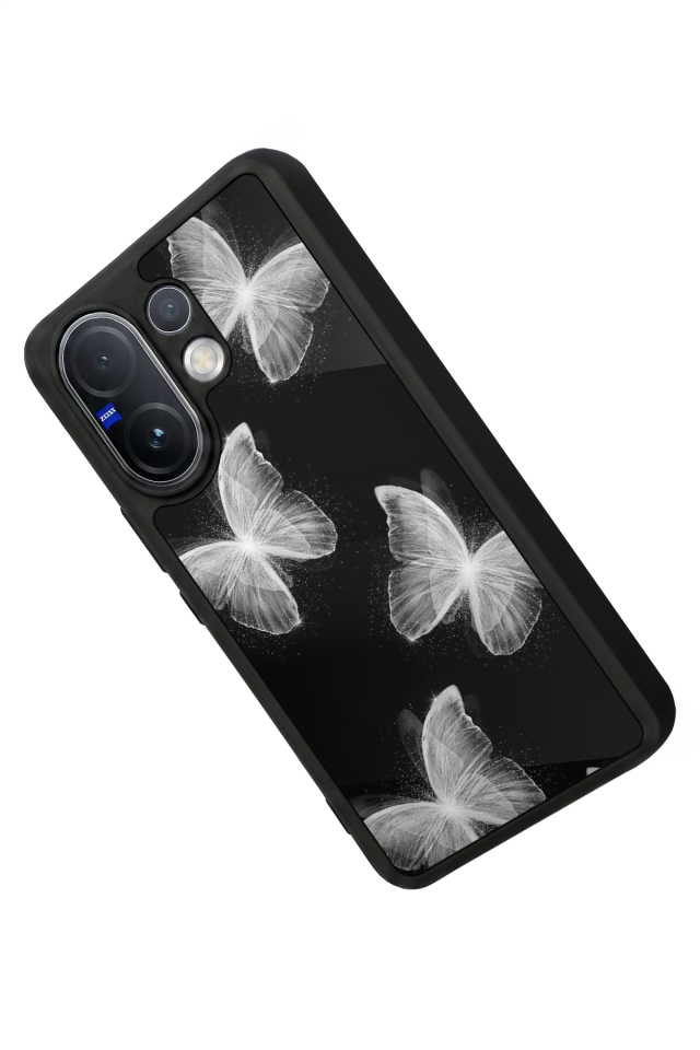 Vivo V60 Uyumlu Kelebek Tasarımlı Glossy Premium Kılıf