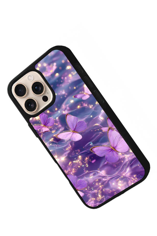 iPhone 16 Pro Max Uyumlu Kelebek Tasarımlı Glossy Premium Kılıf