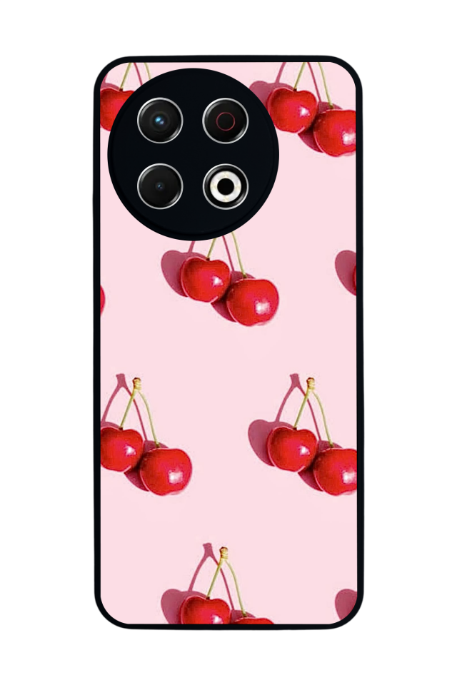 Tecno Spark 30 Pro Uyumlu Kiraz Tasarımlı Glossy Premium Kılıf