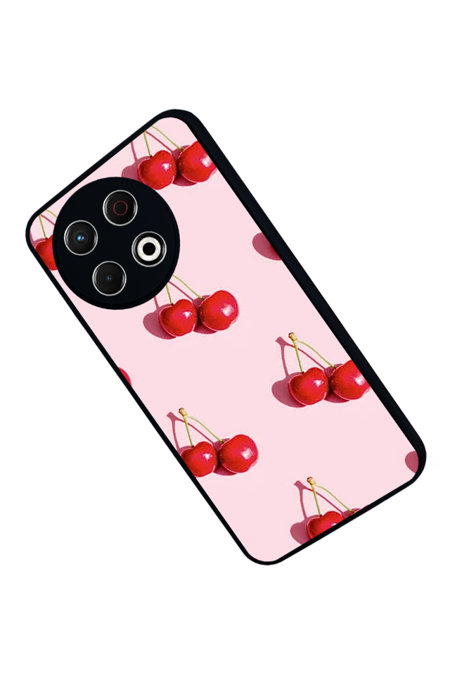 Tecno Spark 30 Pro Uyumlu Kiraz Tasarımlı Glossy Premium Kılıf