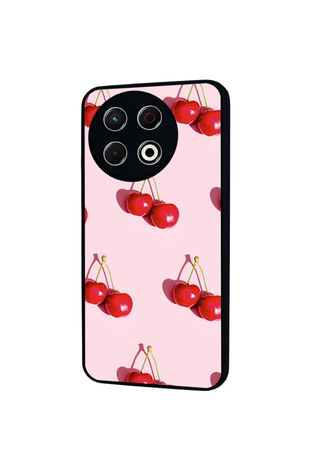 Tecno Spark 30 Pro Uyumlu Kiraz Tasarımlı Glossy Premium Kılıf