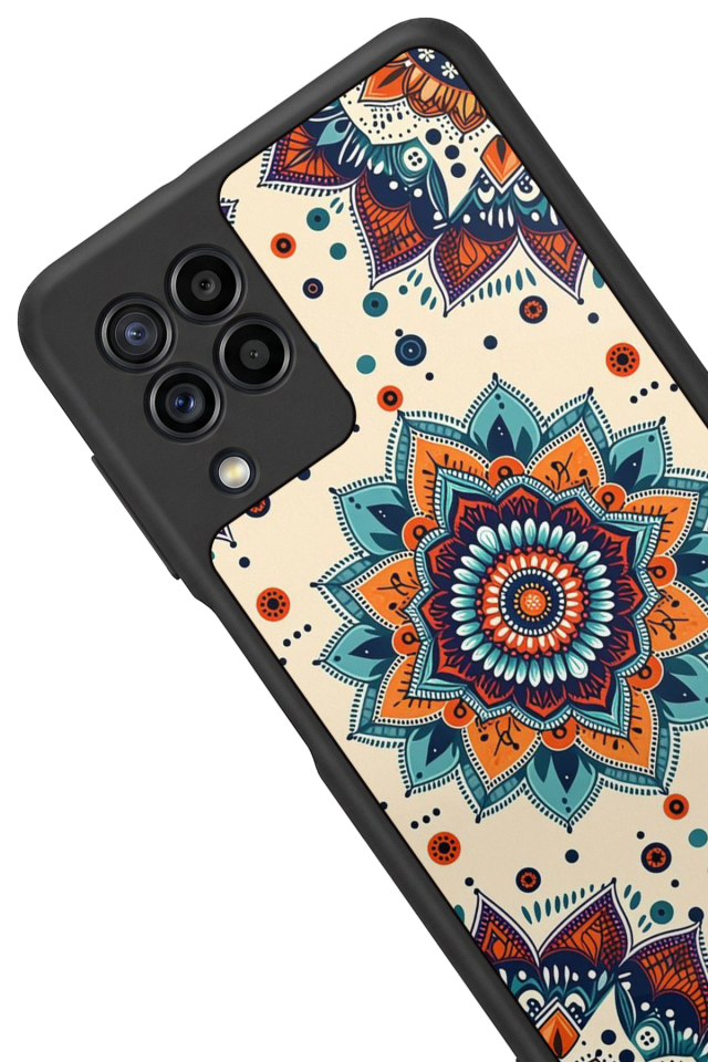 Samsung Galaxy M32 Uyumlu Mandaal Tasarımlı Glossy Premium Kılıf