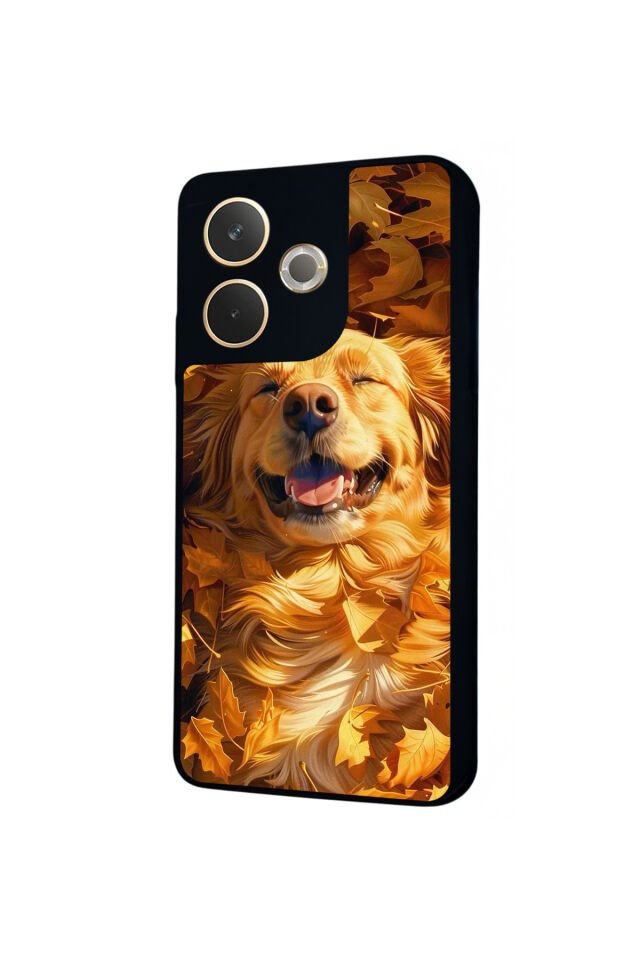 Oppo A5 Pro Uyumlu Golden Kopek Tasarımlı Glossy Premium Kılıf