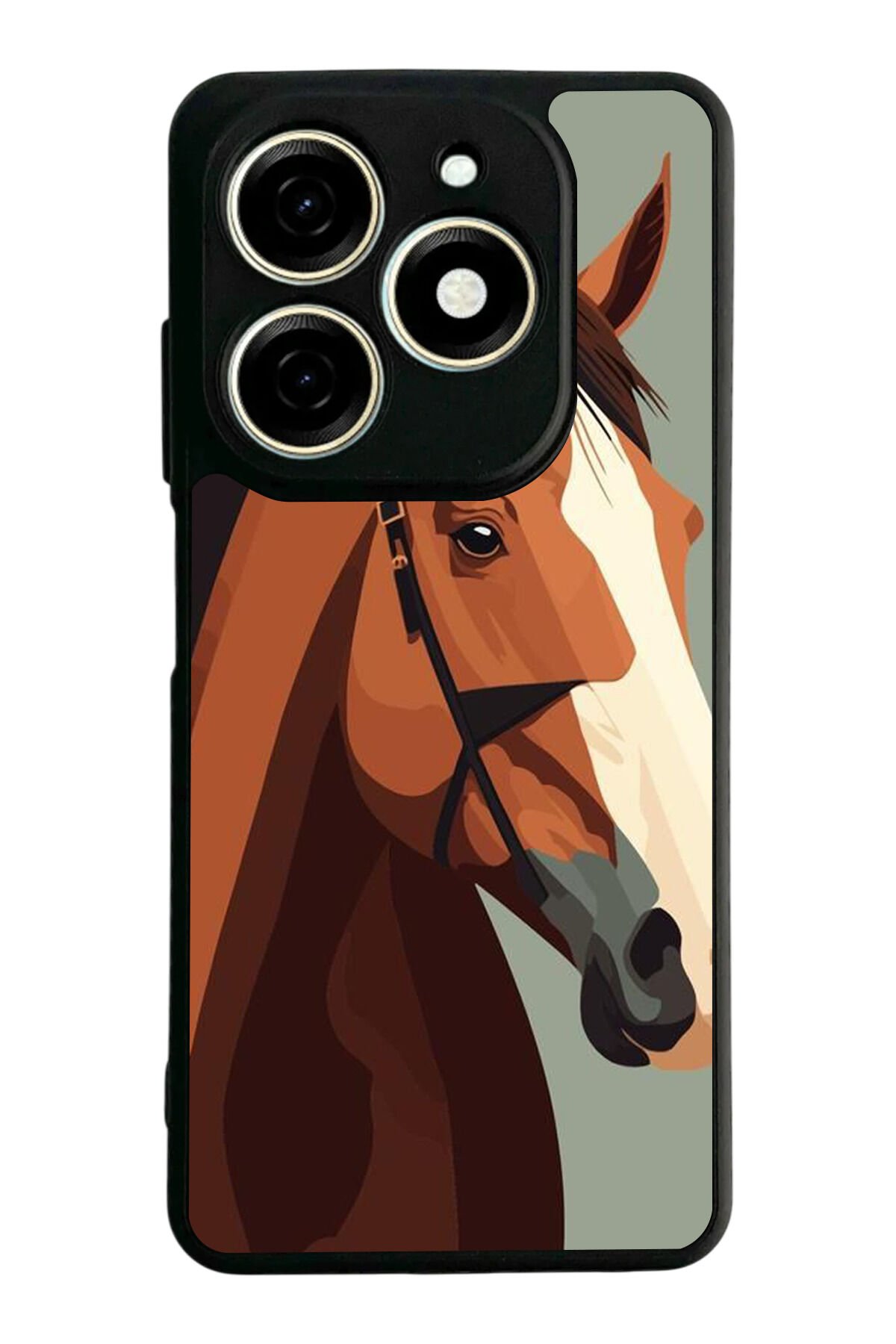 Tecno Spark 20/20C Uyumlu At Horse Tasarımlı Glossy Premium Kılıf