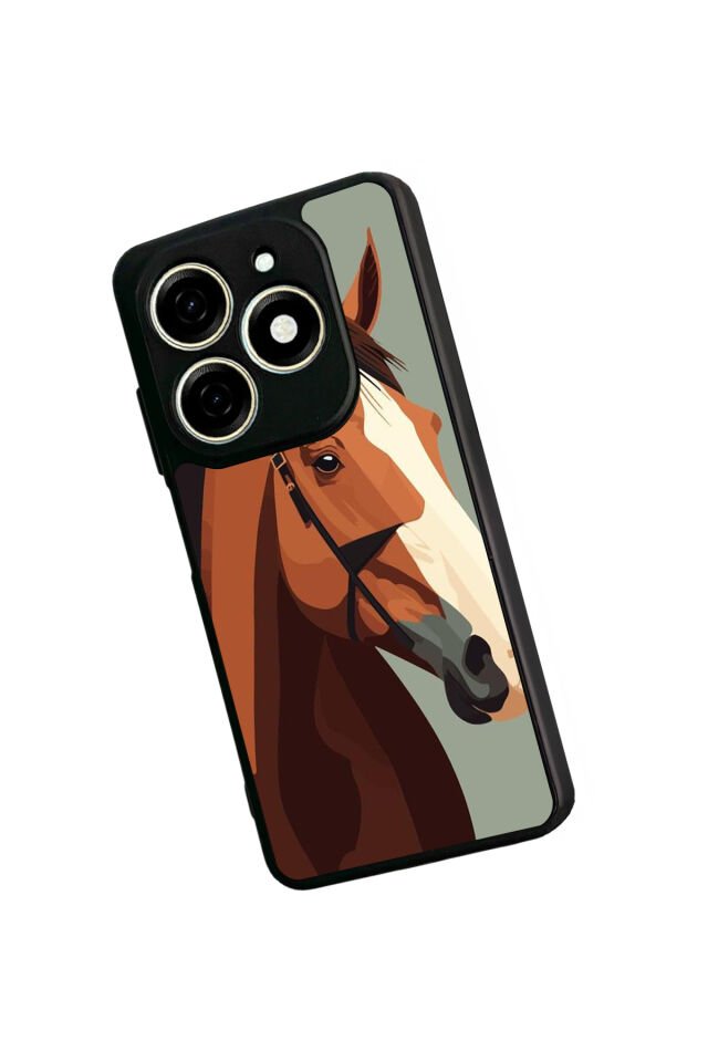 Tecno Spark 20/20C Uyumlu At Horse Tasarımlı Glossy Premium Kılıf