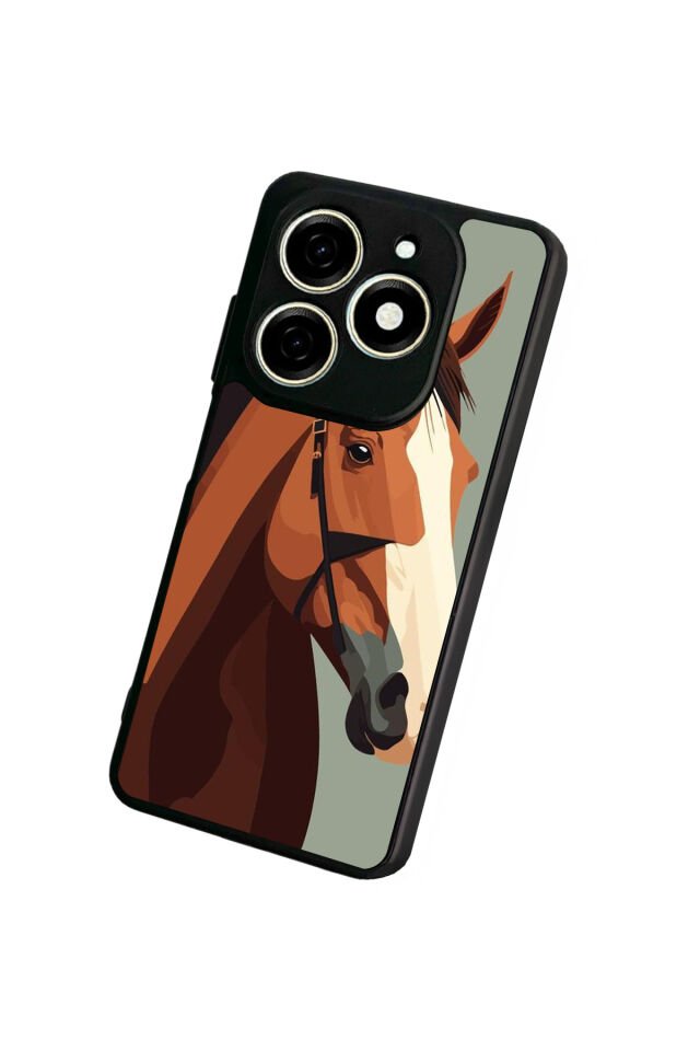 Tecno Spark 20/20C Uyumlu At Horse Tasarımlı Glossy Premium Kılıf