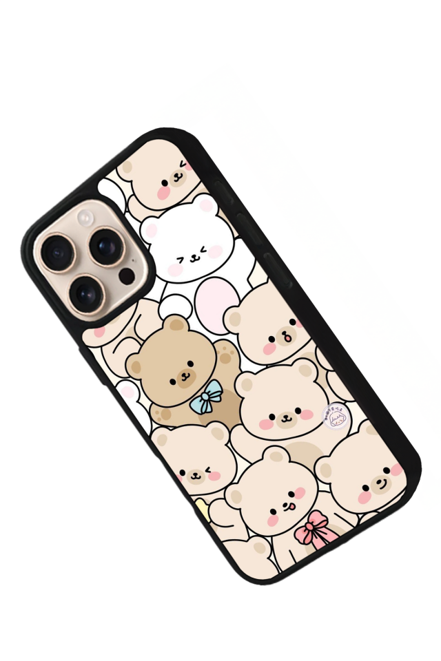 iPhone 15 Pro Max Uyumlu Ayı Tasarımlı Glossy Premium Kılıf