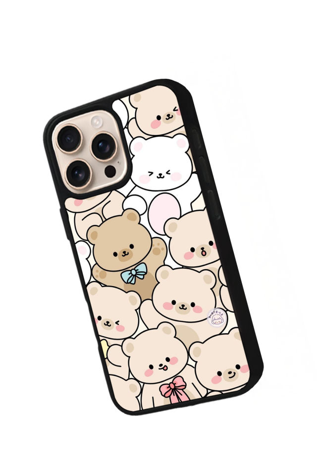 iPhone 15 Pro Max Uyumlu Ayı Tasarımlı Glossy Premium Kılıf