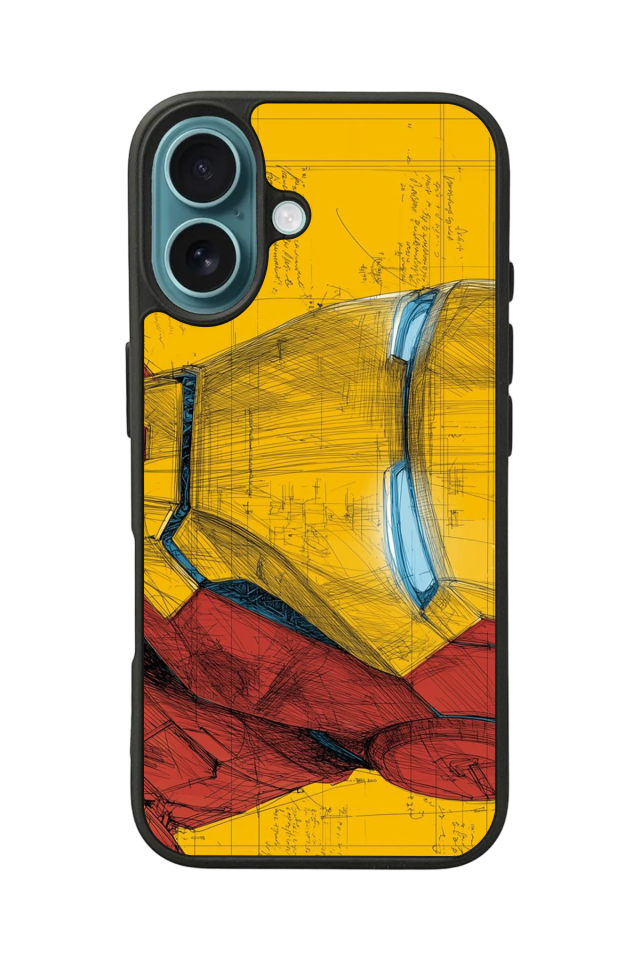 iPhone 16 Plus Uyumlu  Iron Man ( Demir Adam ) Tasarımlı Glossy Premium Kılıf