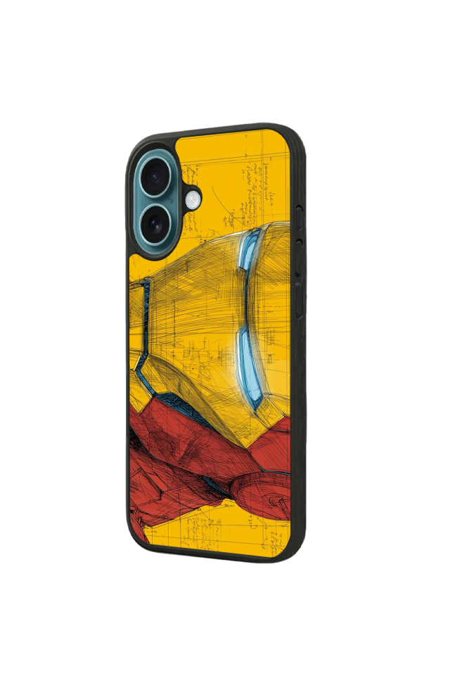 iPhone 16 Plus Uyumlu  Iron Man ( Demir Adam ) Tasarımlı Glossy Premium Kılıf