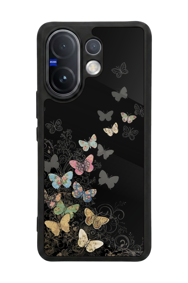 Vivo V60 Uyumlu Kelebek Tasarımlı Glossy Premium Kılıf