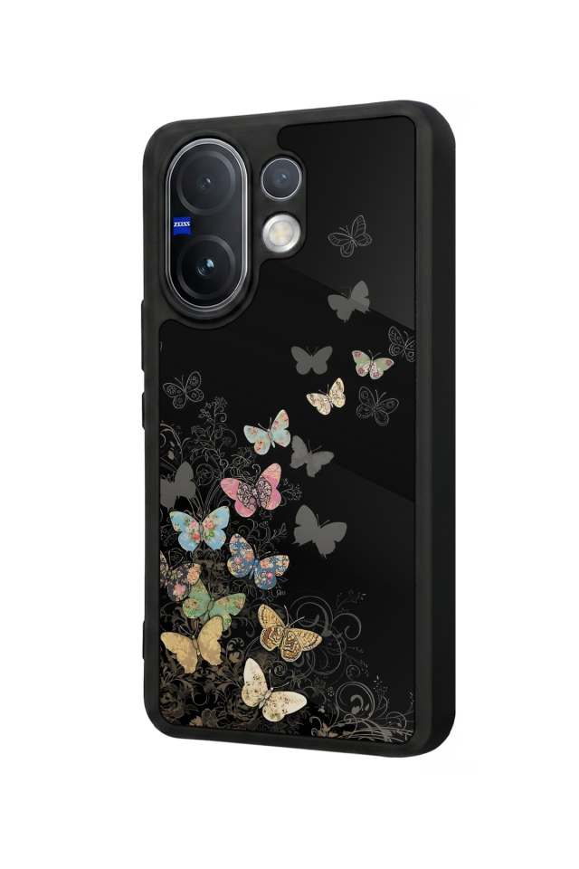 Vivo V60 Uyumlu Kelebek Tasarımlı Glossy Premium Kılıf