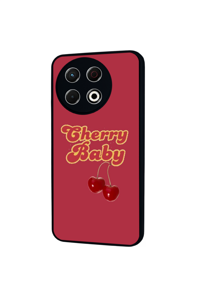 Tecno Spark 30 Pro Uyumlu Kiraz Tasarımlı Glossy Premium Kılıf