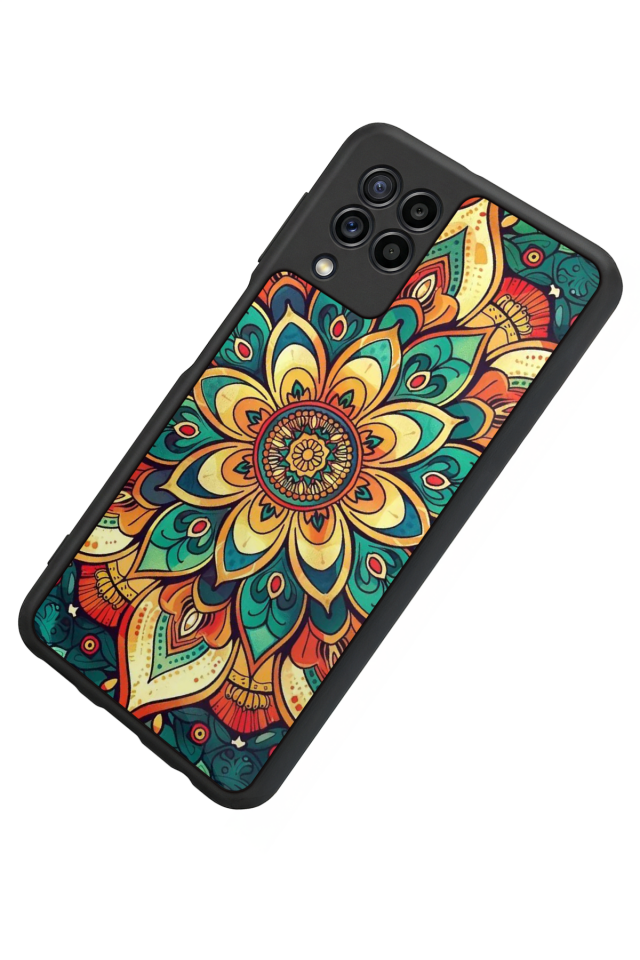 Samsung Galaxy M32 Uyumlu Mandala Tasarımlı Glossy Premium Kılıf