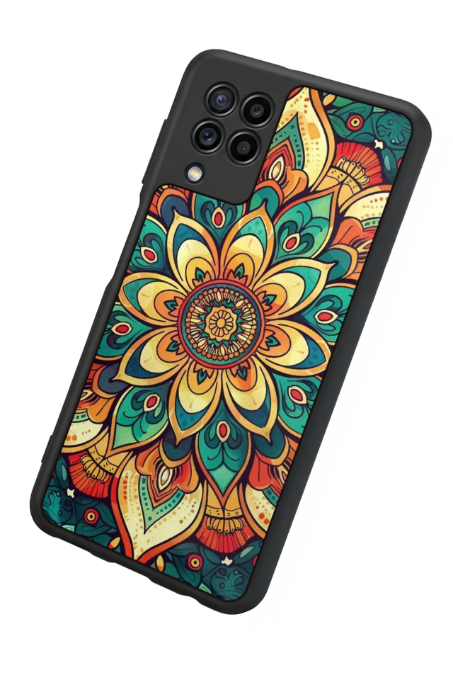 Samsung Galaxy M32 Uyumlu Mandala Tasarımlı Glossy Premium Kılıf
