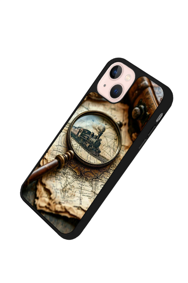 iPhone 13/14 Uyumlu Pusula Tasarımlı Glossy Premium Kılıf