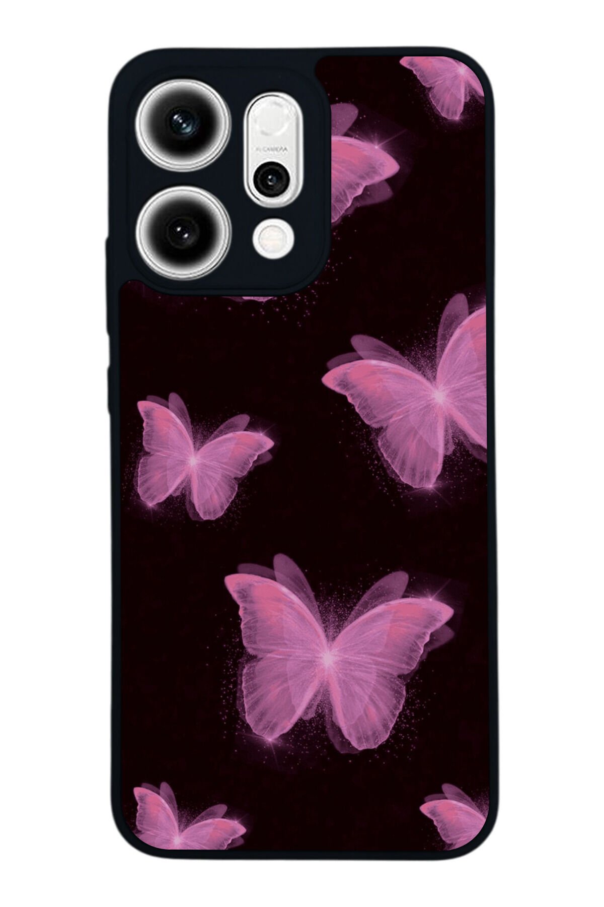 Oppo Reno 14 Uyumlu Kelebek Tasarımlı Glossy Premium Kılıf