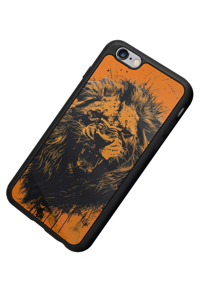 iPhone 6 Plus Uyumlu Aslan Tasarımlı Glossy Premium Kılıf