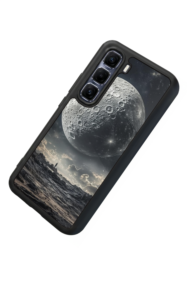 Infinix Hot 60 Pro Plus Uyumlu Ay Tasarımlı Glossy Premium Kılıf