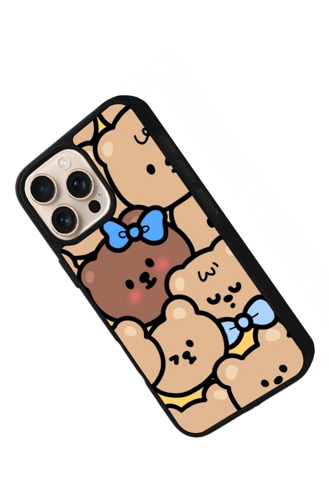 iPhone 15 Pro Max Uyumlu Ayı Tasarımlı Glossy Premium Kılıf