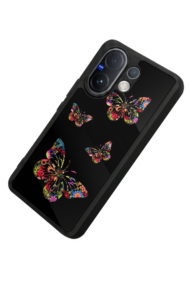 Vivo V60 Uyumlu Kelebek Tasarımlı Glossy Premium Kılıf