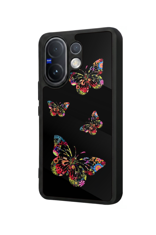 Vivo V60 Uyumlu Kelebek Tasarımlı Glossy Premium Kılıf
