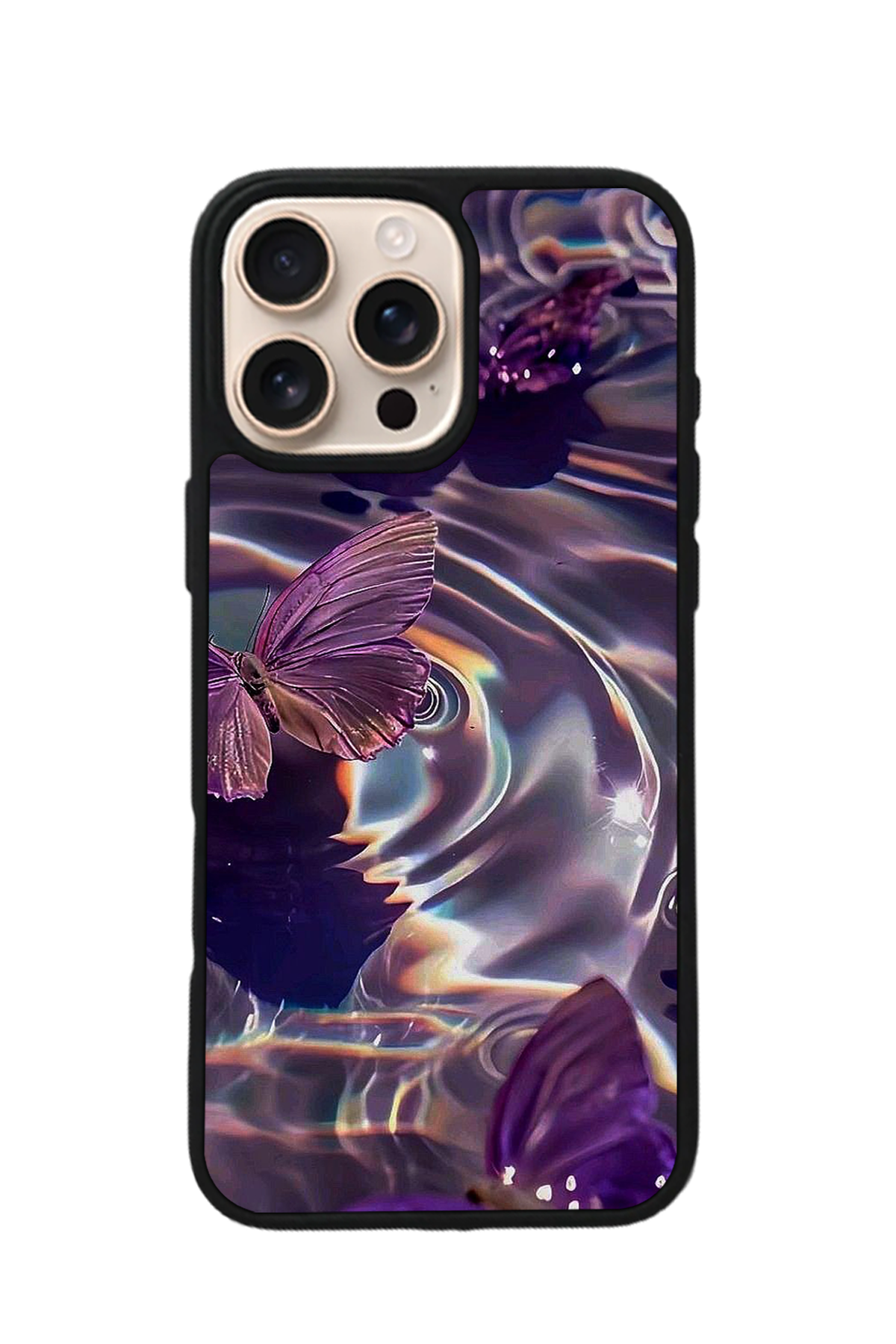 iPhone 16 Pro Max Uyumlu Kelebek Tasarımlı Glossy Premium Kılıf