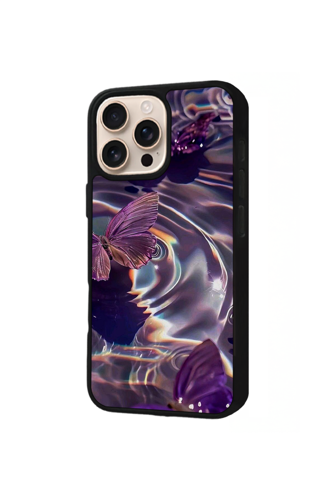 iPhone 16 Pro Max Uyumlu Kelebek Tasarımlı Glossy Premium Kılıf
