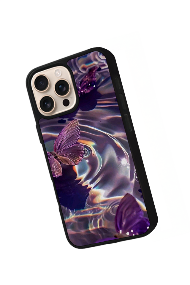 iPhone 16 Pro Max Uyumlu Kelebek Tasarımlı Glossy Premium Kılıf