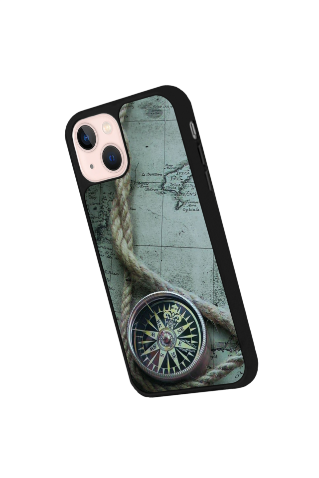 iPhone 13/14 Uyumlu Pusula Tasarımlı Glossy Premium Kılıf