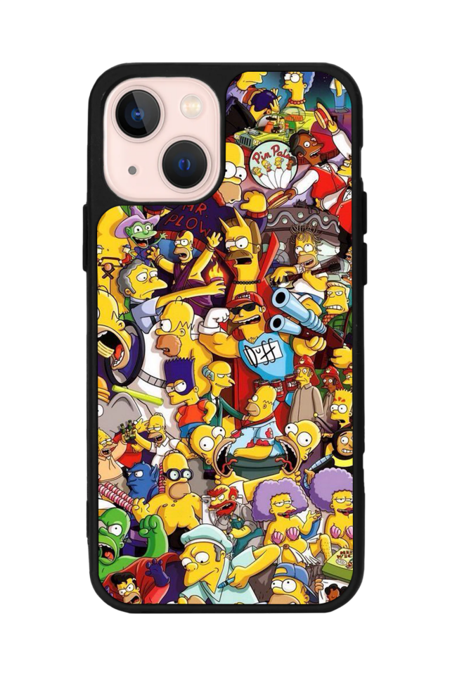 iPhone 15 Uyumlu The Simpsons Tasarımlı Glossy Premium Kılıf