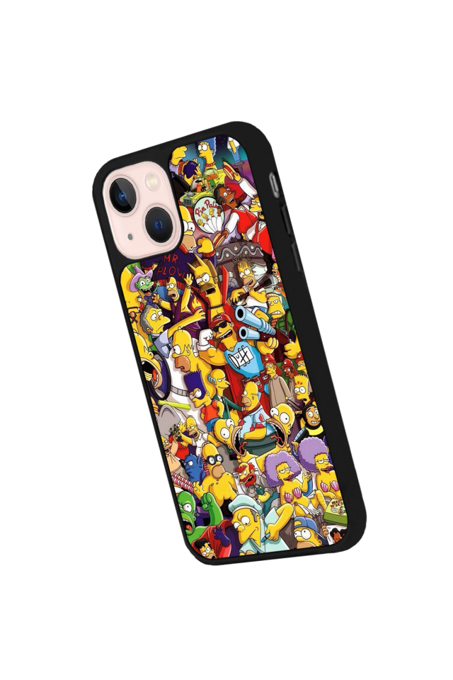iPhone 15 Uyumlu The Simpsons Tasarımlı Glossy Premium Kılıf