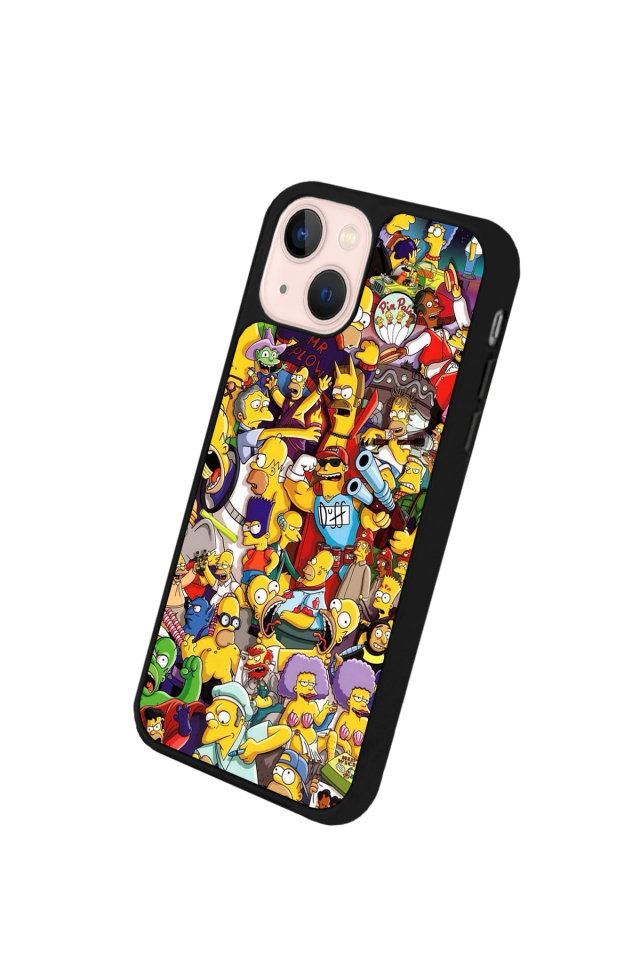 iPhone 15 Uyumlu The Simpsons Tasarımlı Glossy Premium Kılıf