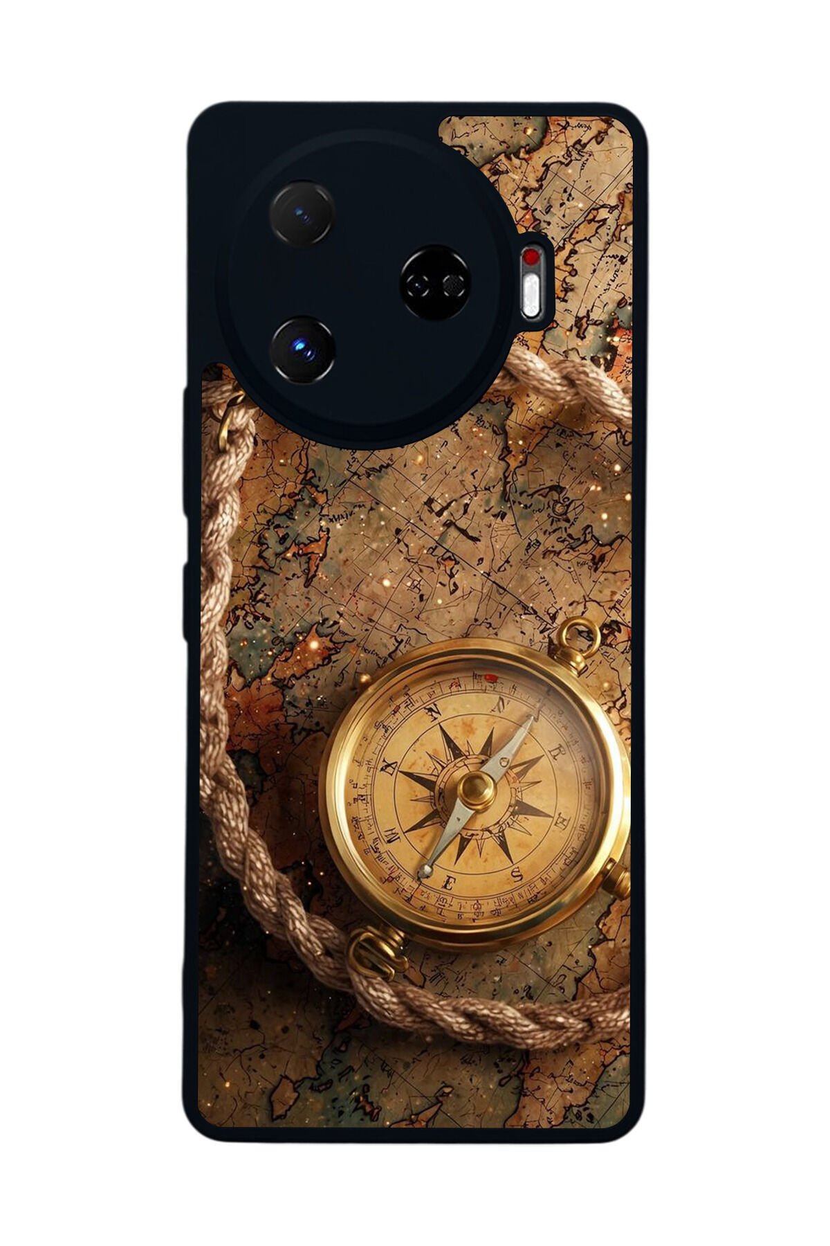 Tecno Camon 30 Pro Uyumlu Pusula Tasarımlı Glossy Premium Kılıf