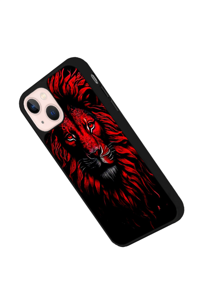 iPhone 13 Mini Uyumlu Aslan Tasarımlı Glossy Premium Kılıf