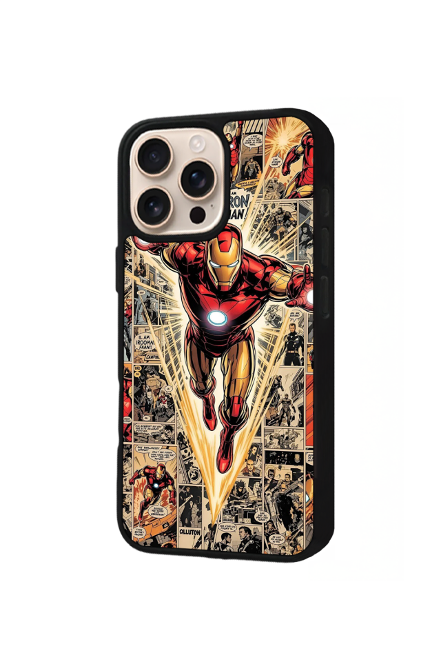 iPhone 15 Pro Max Uyumlu Iron Man ( Demir Adam ) Tasarımlı Glossy Premium Kılıf