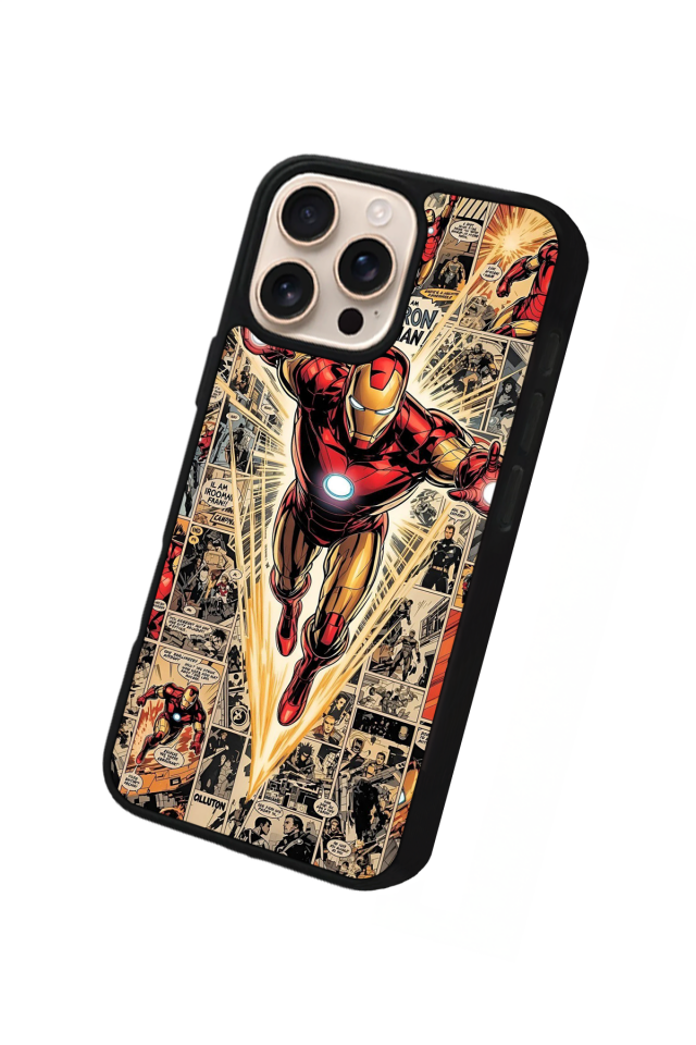 iPhone 15 Pro Max Uyumlu Iron Man ( Demir Adam ) Tasarımlı Glossy Premium Kılıf