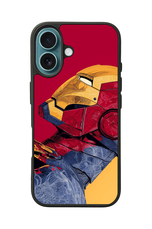 iPhone 16 Plus Uyumlu  Iron Man ( Demir Adam ) Tasarımlı Glossy Premium Kılıf