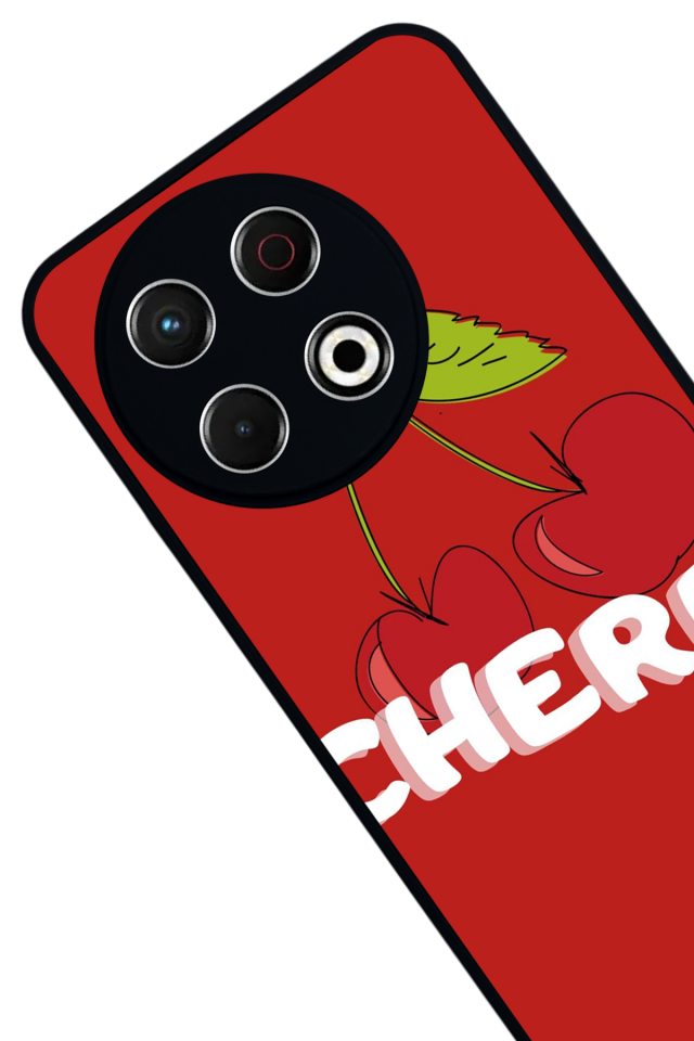 Tecno Spark 30 Pro Uyumlu Kiraz Tasarımlı Glossy Premium Kılıf