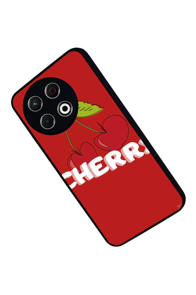 Tecno Spark 30 Pro Uyumlu Kiraz Tasarımlı Glossy Premium Kılıf