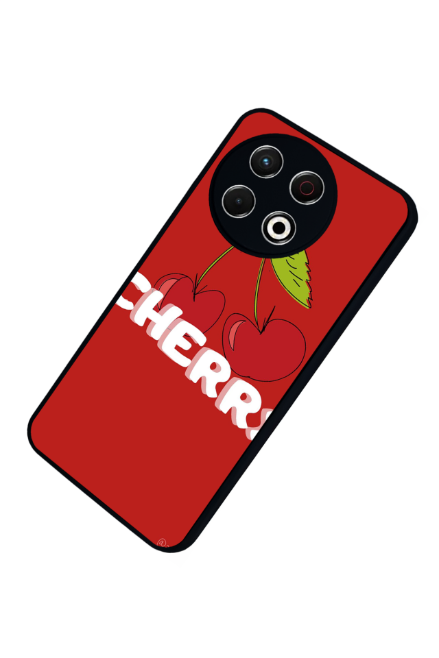 Tecno Spark 30 Pro Uyumlu Kiraz Tasarımlı Glossy Premium Kılıf