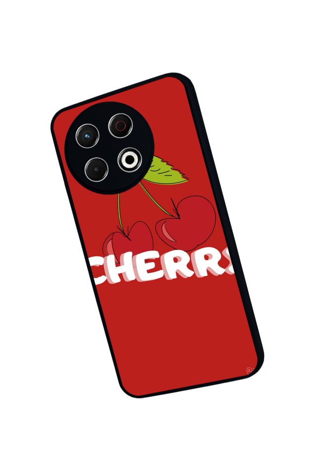 Tecno Spark 30 Pro Uyumlu Kiraz Tasarımlı Glossy Premium Kılıf