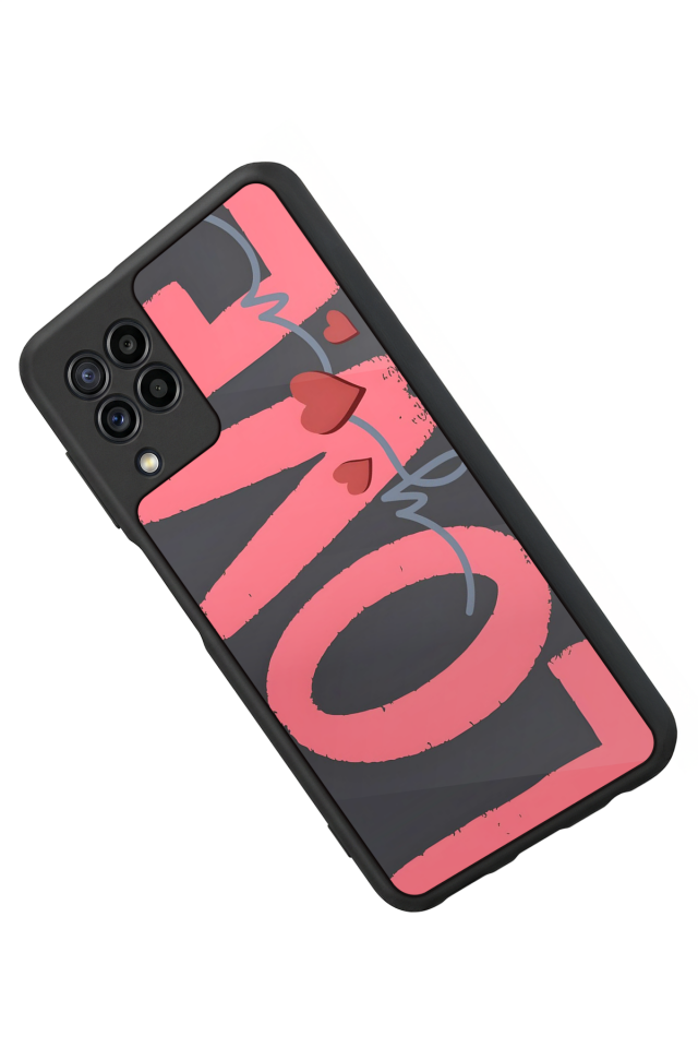 Samsung Galaxy M32 Uyumlu Love Tasarımlı Glossy Premium Kılıf