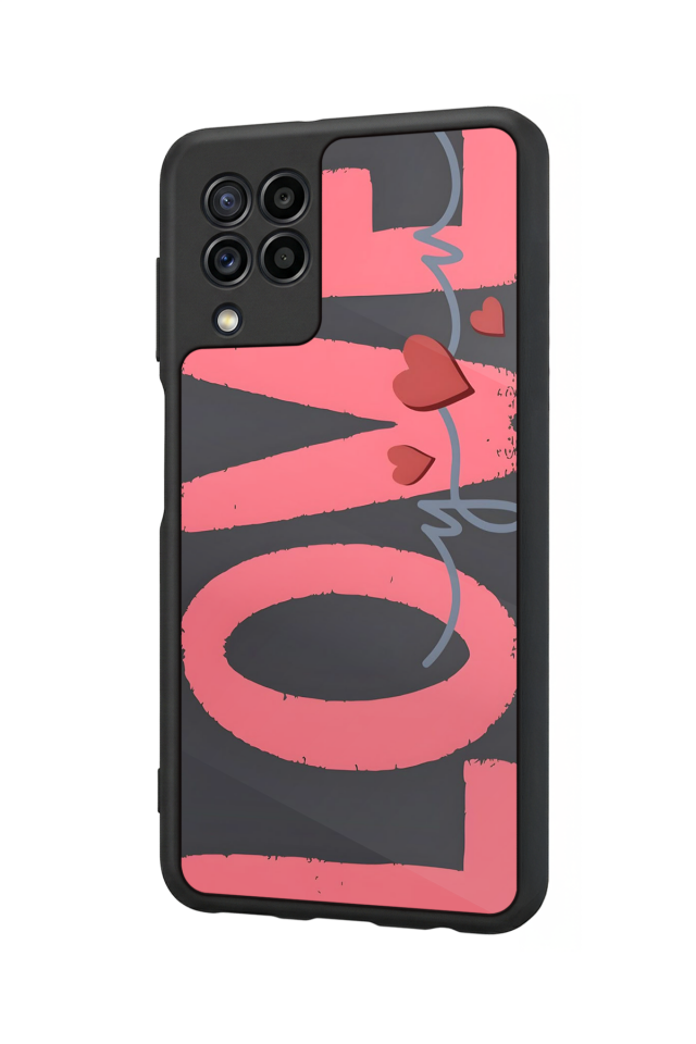 Samsung Galaxy M32 Uyumlu Love Tasarımlı Glossy Premium Kılıf