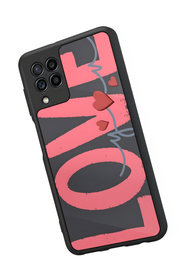 Samsung Galaxy M32 Uyumlu Love Tasarımlı Glossy Premium Kılıf