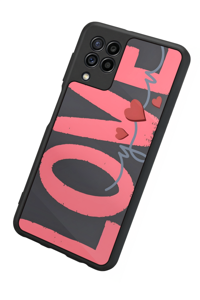 Samsung Galaxy M32 Uyumlu Love Tasarımlı Glossy Premium Kılıf