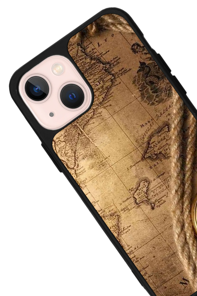 iPhone 13/14 Uyumlu Pusula Tasarımlı Glossy Premium Kılıf
