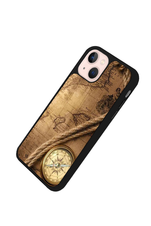 iPhone 13/14 Uyumlu Pusula Tasarımlı Glossy Premium Kılıf