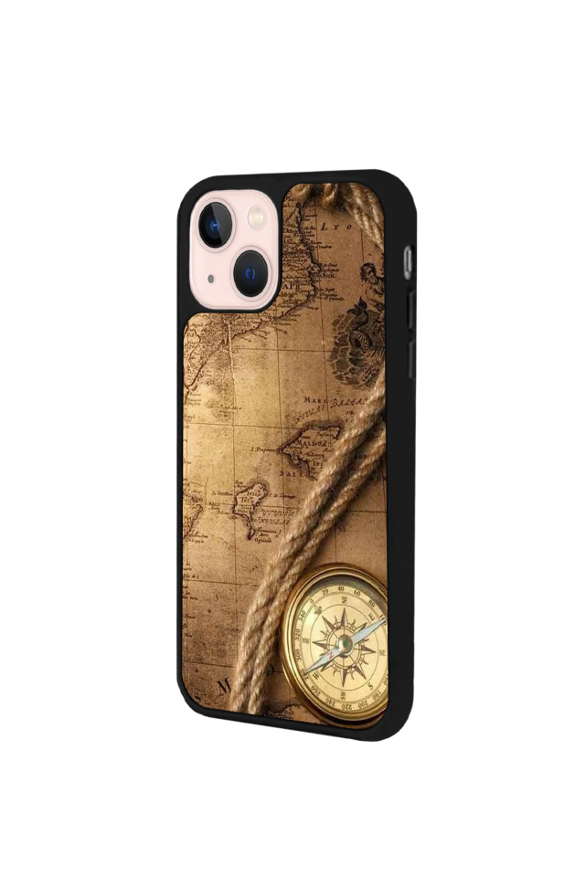 iPhone 13/14 Uyumlu Pusula Tasarımlı Glossy Premium Kılıf