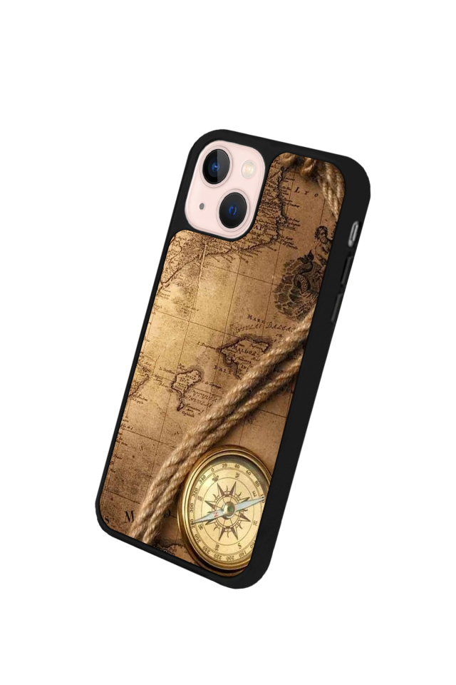 iPhone 13/14 Uyumlu Pusula Tasarımlı Glossy Premium Kılıf